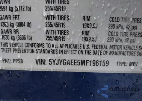 2021 Tesla Model Y Long Range Dual Motor All-Wheel Drive z USA, uszkodzony, nr VIN 5YJYGAEE5MF196159